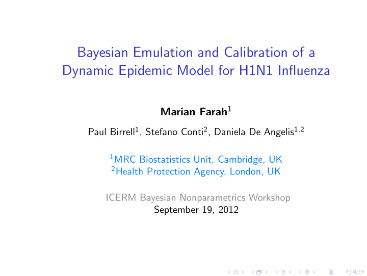 bayesian emulation and calibration of a dynamic epidemic