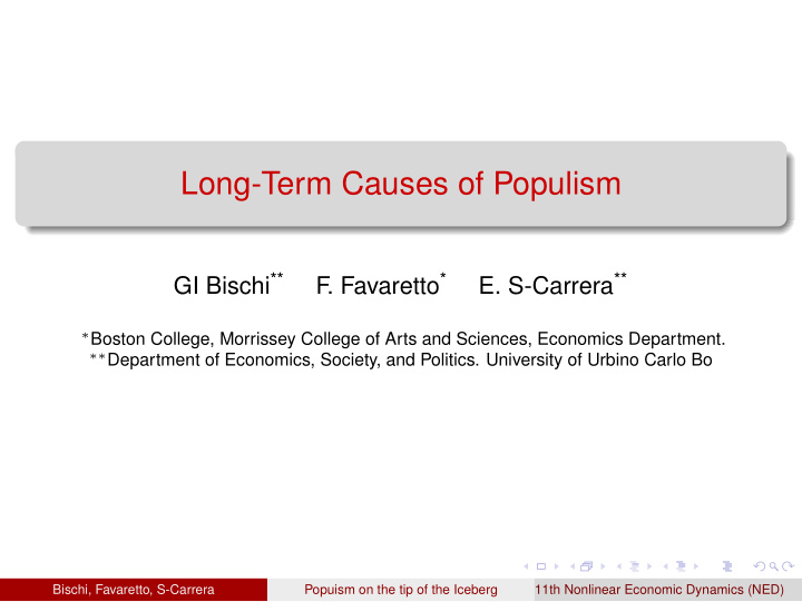 long term causes of populism
