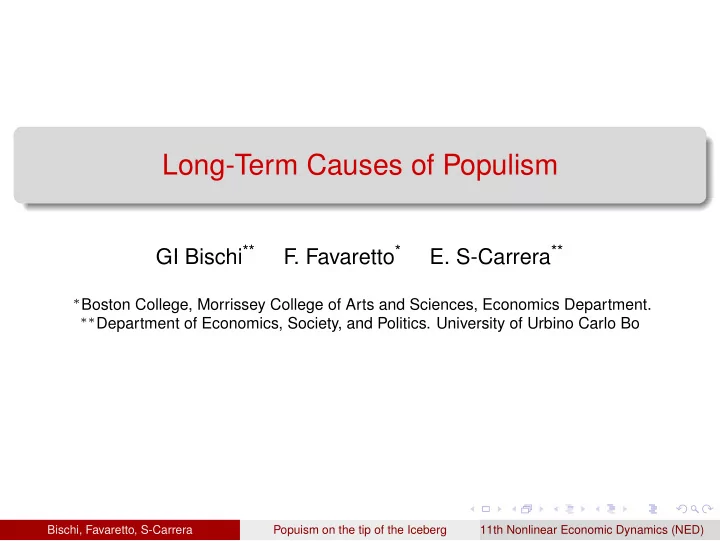 long term causes of populism