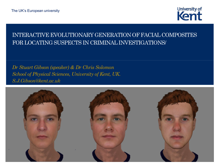 interactive evolutionary generation of facial composites