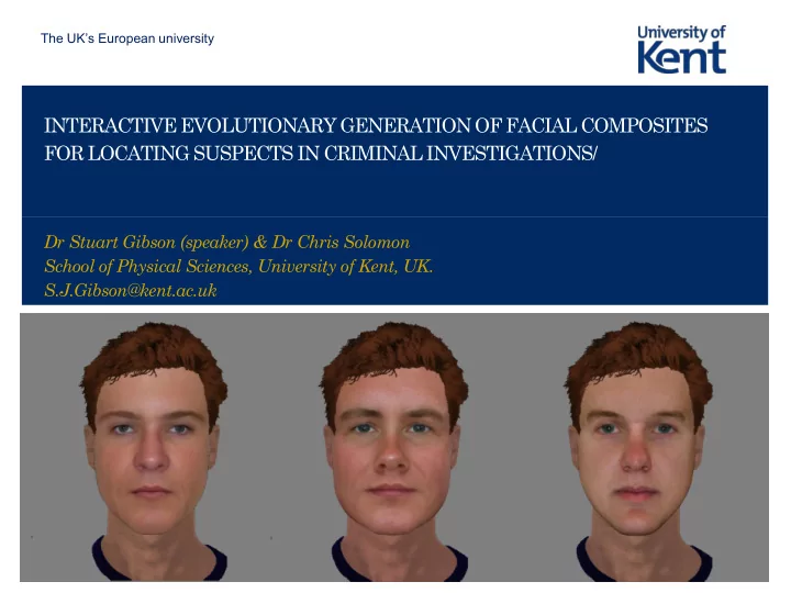 interactive evolutionary generation of facial composites
