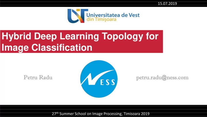 hybrid deep learning topology for image classification