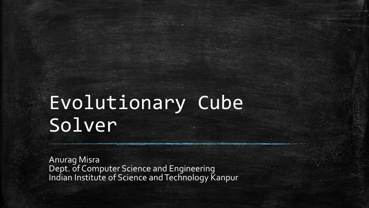 evolutionary cube solver