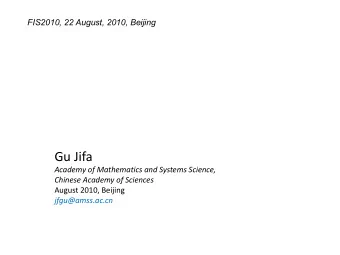 D-I-K-W-M  &amp;  C-A-D-P-O-M  Gu Jifa  Academy of Mathematics and Systems Science,  Chinese