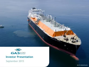 Investor Presentation  September 2015  Not For Redistribution  2  Forward-Looking Statements All