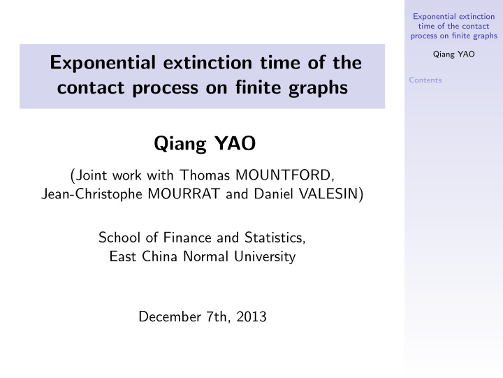 exponential extinction time of the