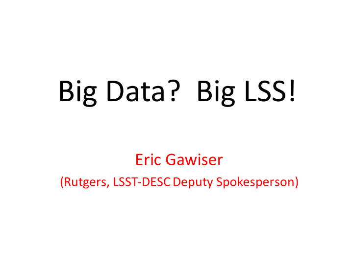 big data big lss