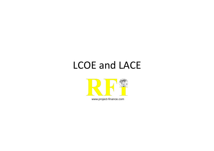 lcoe and lace