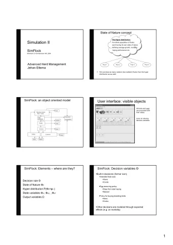 Simulation II  An infinite population of flocks  each having its own state of nature  defining