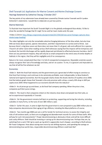 Shell Taranaki Ltd. Applications for Marine Consent and Marine Discharge Consent  Hearings S