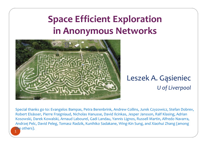 space efficient exploration in anonymous networks