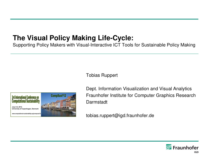 the visual policy making life cycle supporting policy