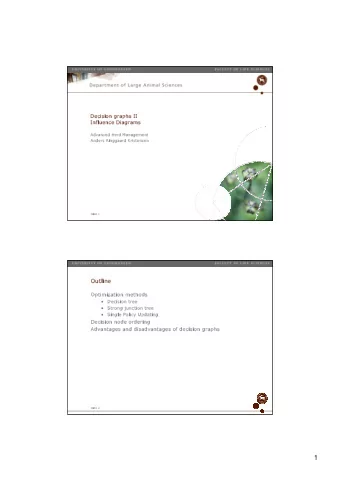 1  Optimization in decision graphs  Unfolding to decision tree    Only option until Shachter