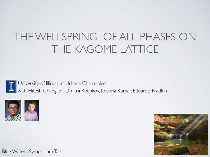 the wellspring of all phases on the kagome lattice