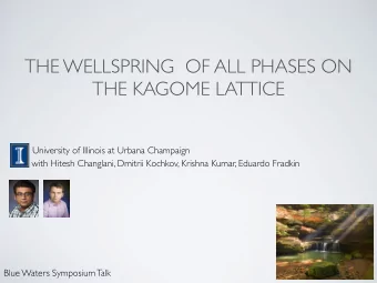 THE WELLSPRING  OF ALL PHASES ON  THE KAGOME LATTICE  University of Illinois at Urbana Champaign