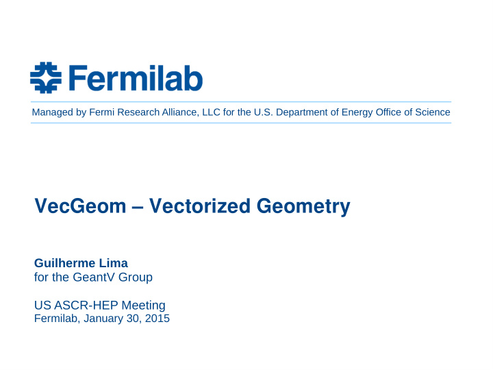 vecgeom vectorized geometry