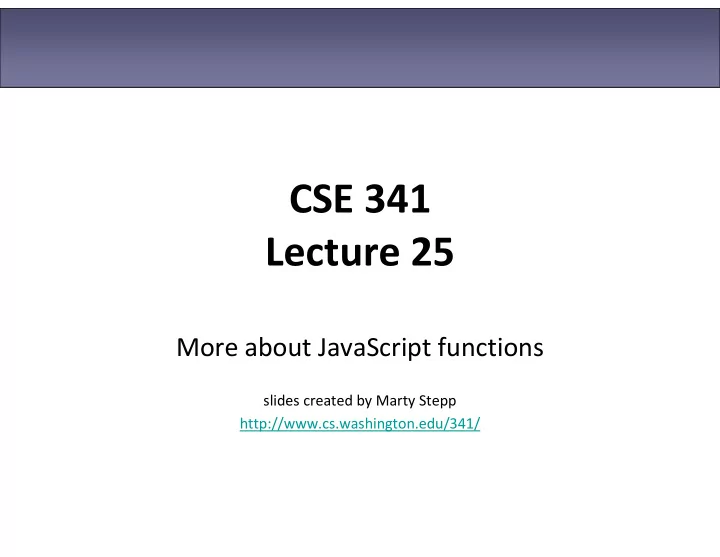 cse 341 lecture 25