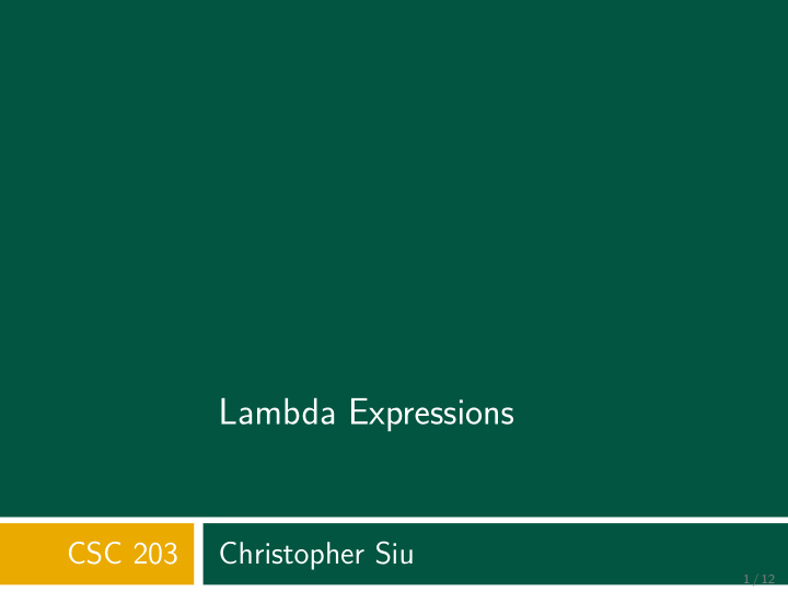 lambda expressions