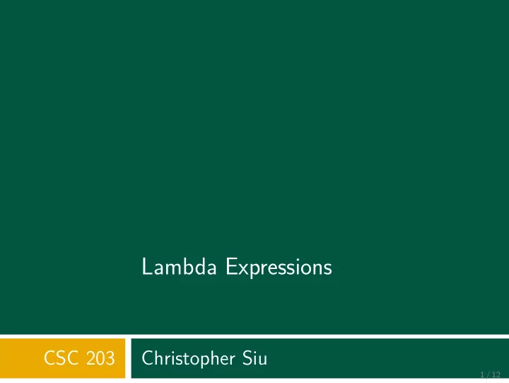 lambda expressions