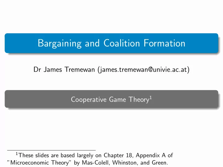 bargaining and coalition formation