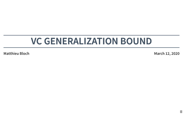 vc generalization bound vc generalization bound