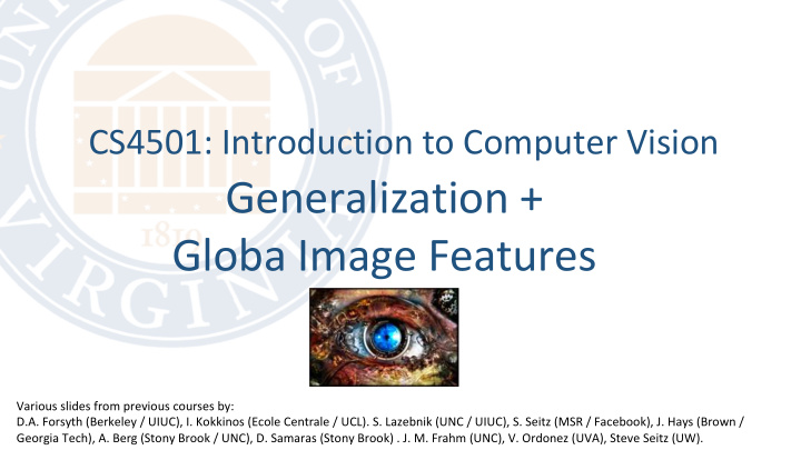generalization globa image features