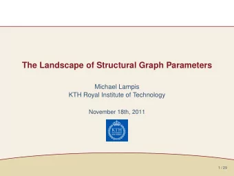 The Landscape of Structural Graph Parameters  Michael Lampis  KTH Royal Institute of Technology