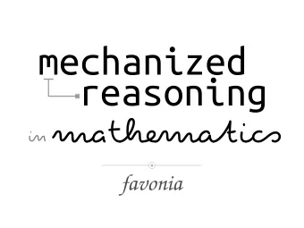 mechanized  reasoning  favonia  1  2  2  2  checked!  2  Peace of Mind  3  *photo credit: