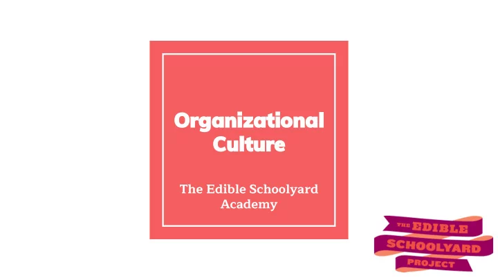 organizational culture