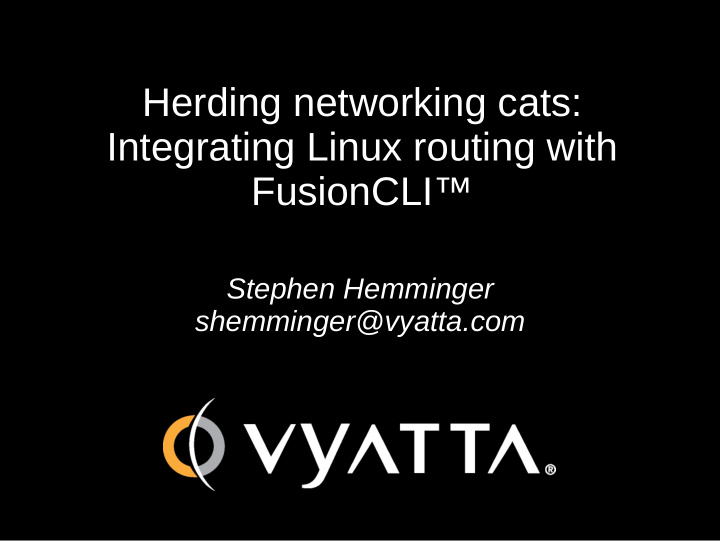 herding networking cats integrating linux routing with