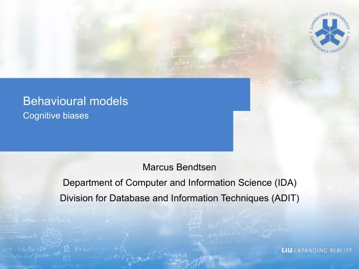 behavioural models