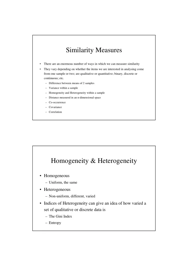 similarity measures