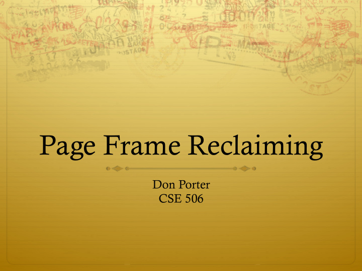 page frame reclaiming