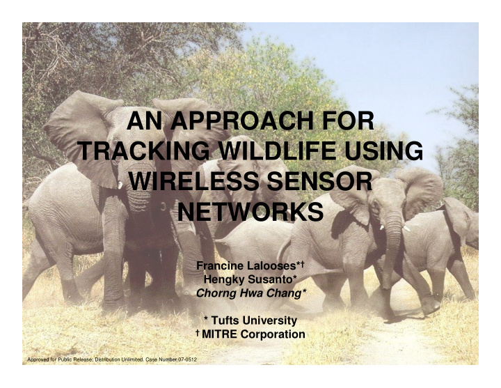 an approach for tracking wildlife using wireless sensor