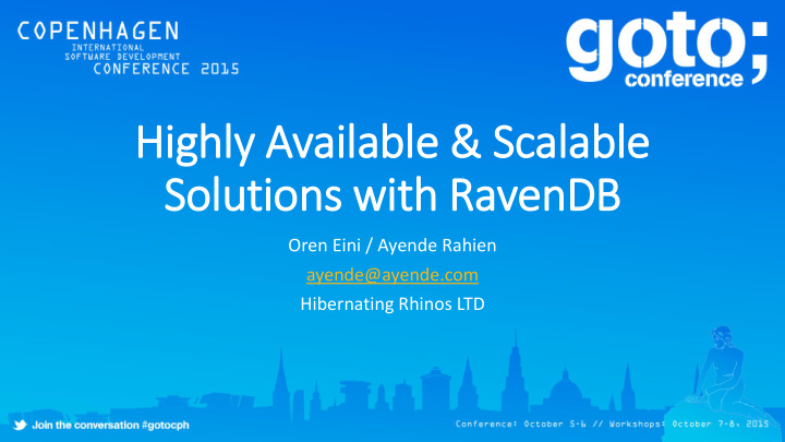highly available scalable solutions with ravendb