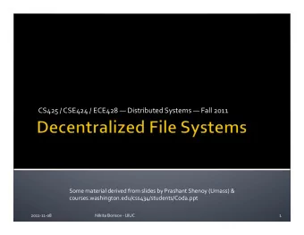 CS425  /  CSE424  /  ECE428    Distributed  Systems    Fall