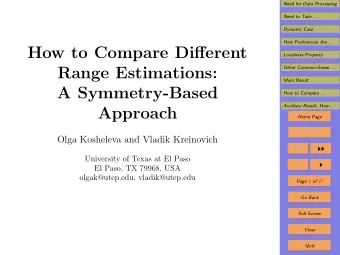 How to Compare Different  Localness Property  Range Estimations:  Other Common-Sense . . .  Main