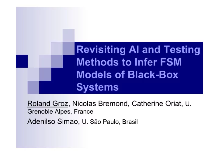 revisiting ai and testing methods to infer fsm models of