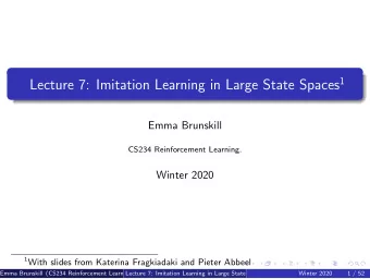 Refresh Your Knowledge 6  Experience replay in deep Q-learning (select all):  Involves using a bank