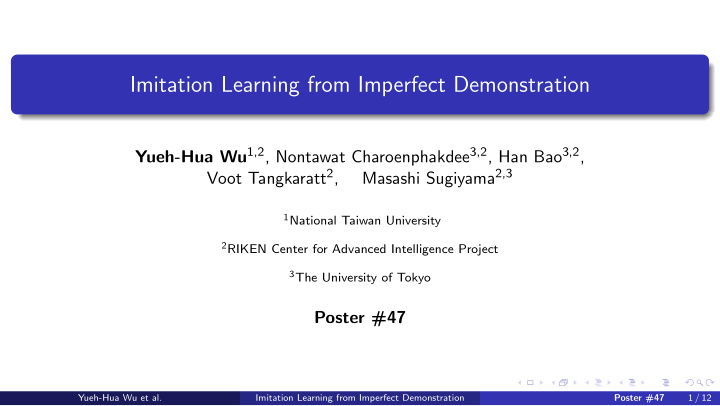 imitation learning from imperfect demonstration