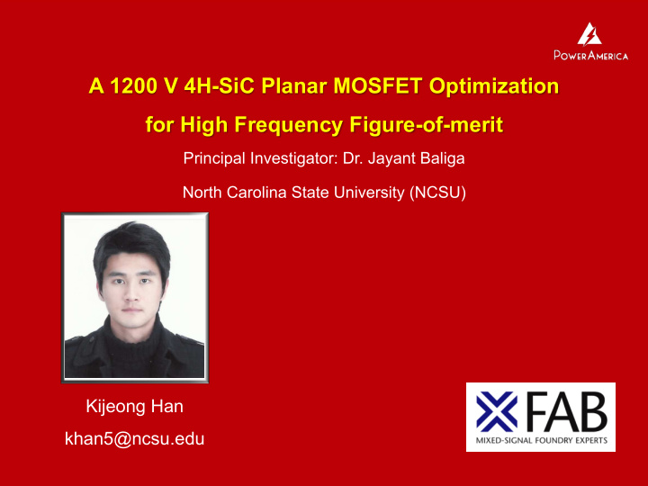 a 1200 v 4h sic planar mosfet optimization for high