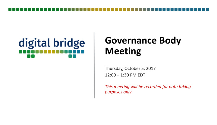 governance body meeting