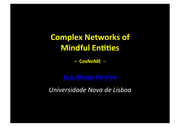 complex networks of mindful en66es coxnome