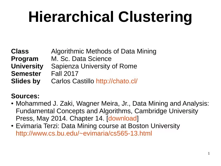 hierarchical clustering