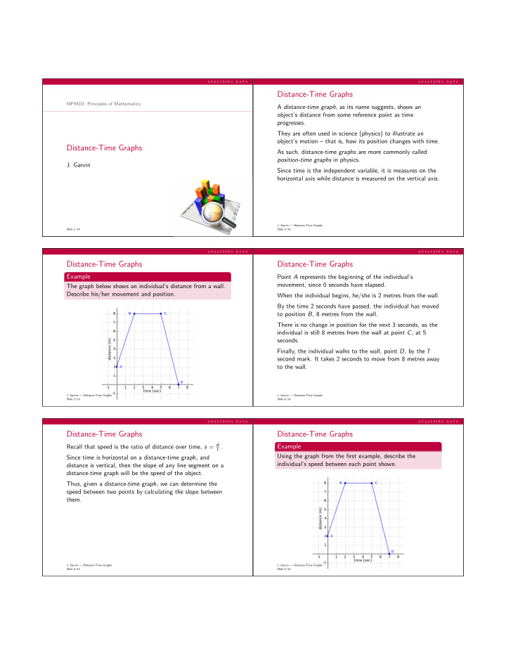 distance time graphs