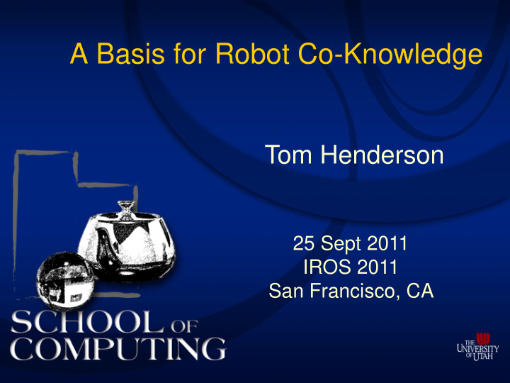 a basis for robot co knowledge