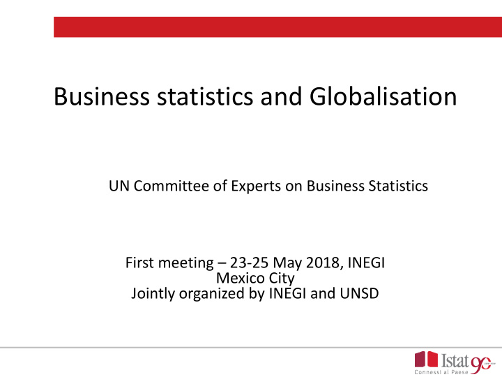 business statistics and globalisation