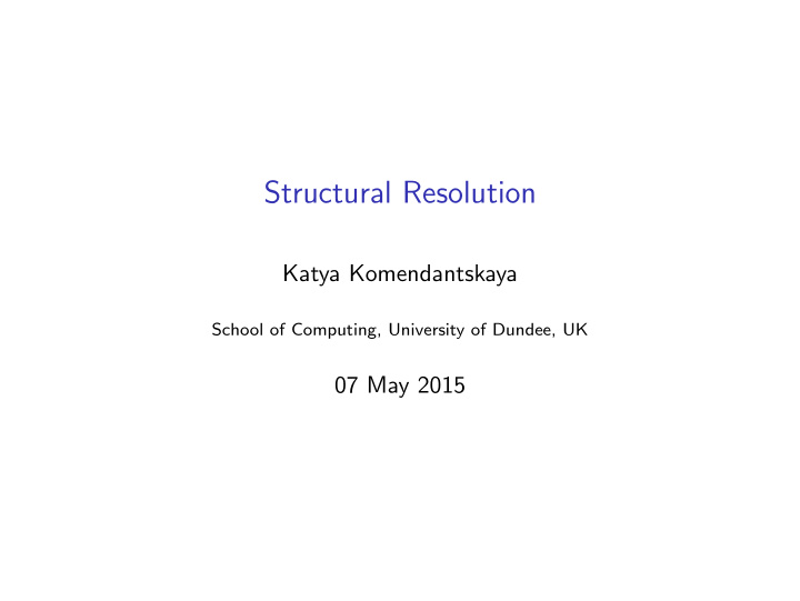 structural resolution