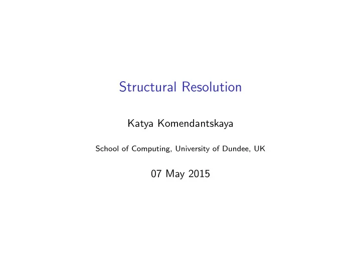 structural resolution