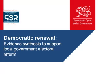 Democratic renewal:  Background &amp; Aims  Methodology    Three separate literature searches